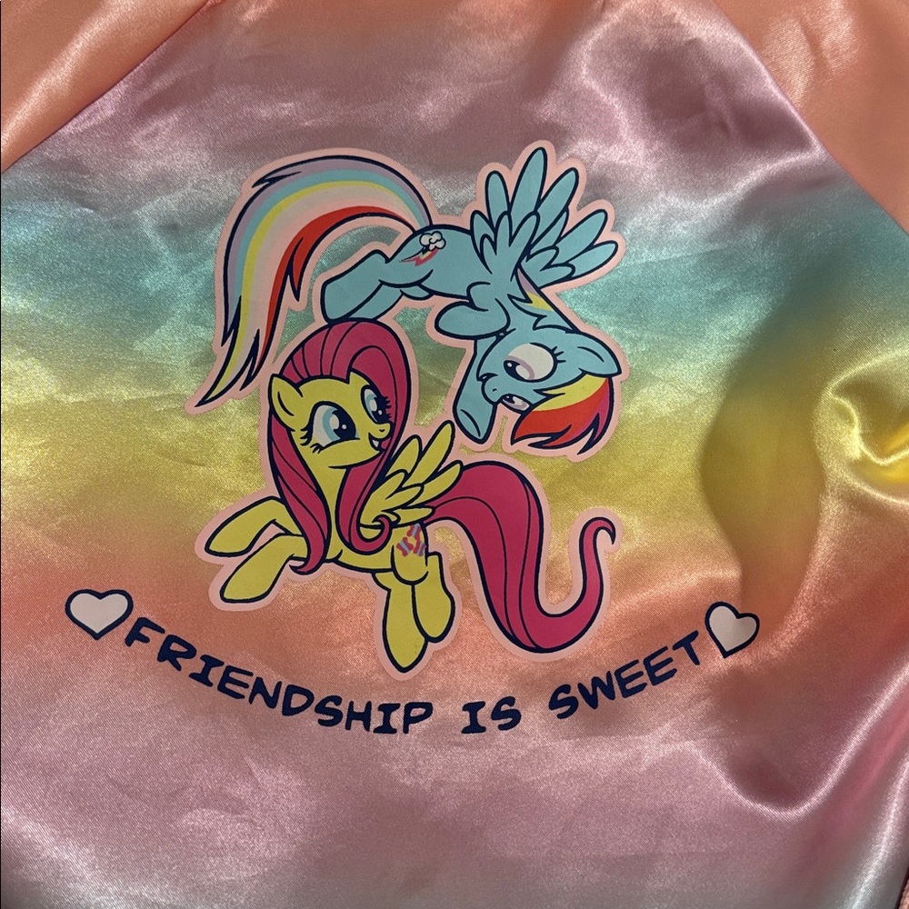 My Little Pony Colorful Satin Bomber Jacket with Cupcake Patch - Picture 6 of 10